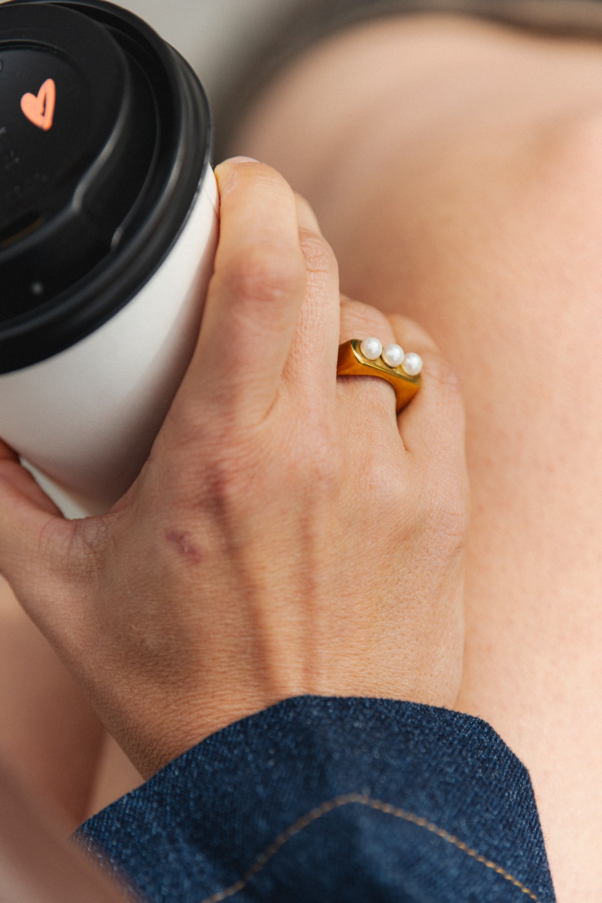 Atelier Jean ring You Just Need Pearls - goud/wit