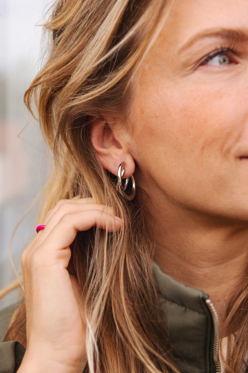 Oorstekers Cutted - zilver