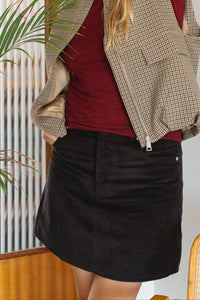 Evas Short Skirt - Dark Mokka