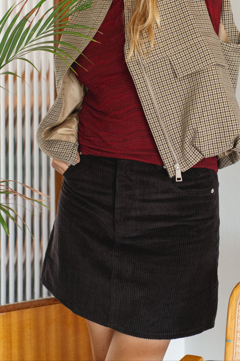 Evas Short Skirt - Dark Mokka