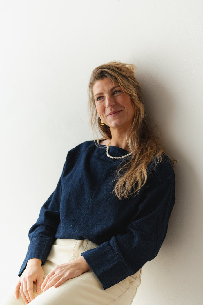 Blouse Chaman - dark blue denim