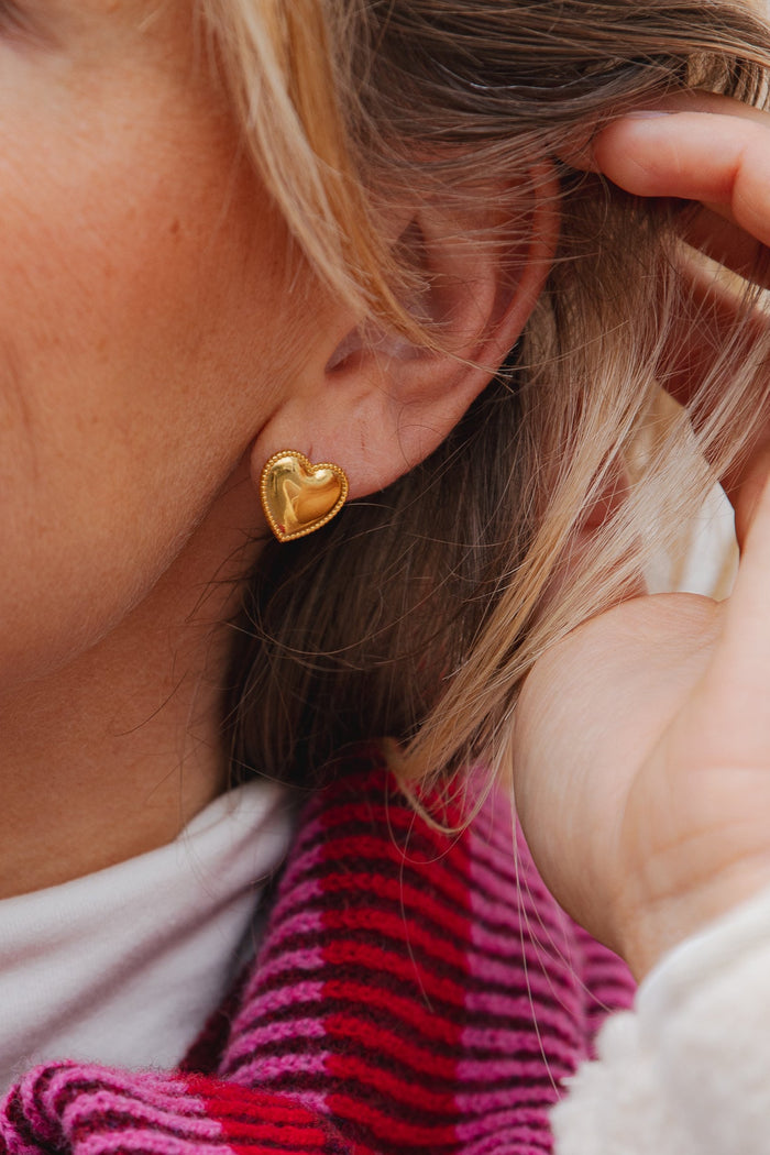 Oorstekers Heart - goud