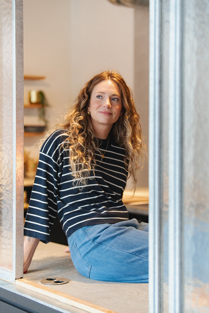 Shirt Spina Boxy Cropped - Salute with White stripes