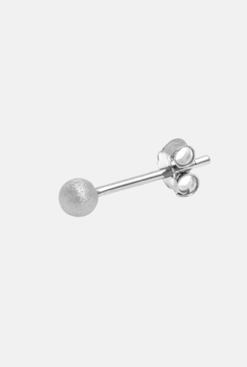 Oorsteker Ball Brushed - zilver