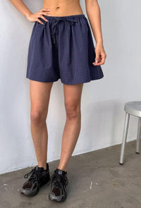 Short Ploy check - dark purple