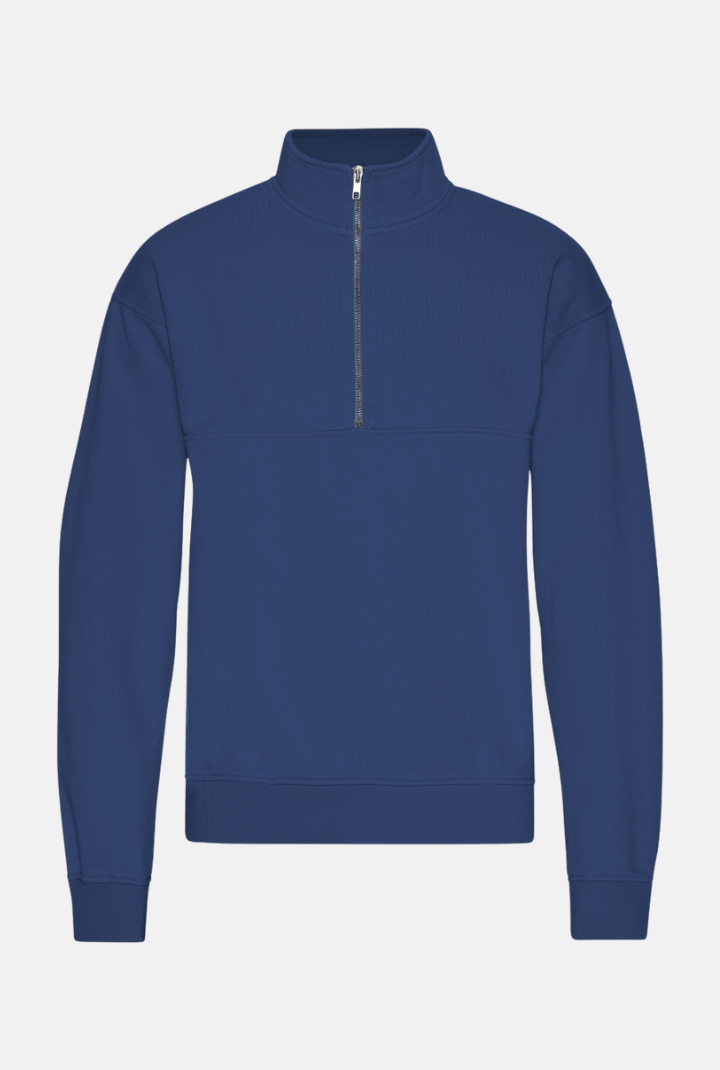 Sweater Organic Quarter Zip - marine blue