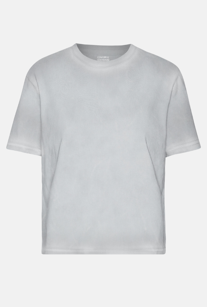 T-shirt Organic Boxy Crop - faded grey