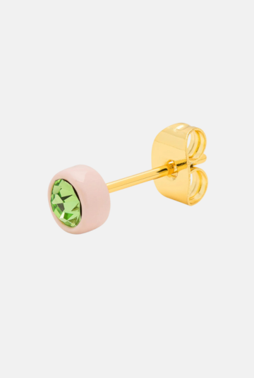 Gala Crystal Round Earring - Olivine Silk Light Pink
