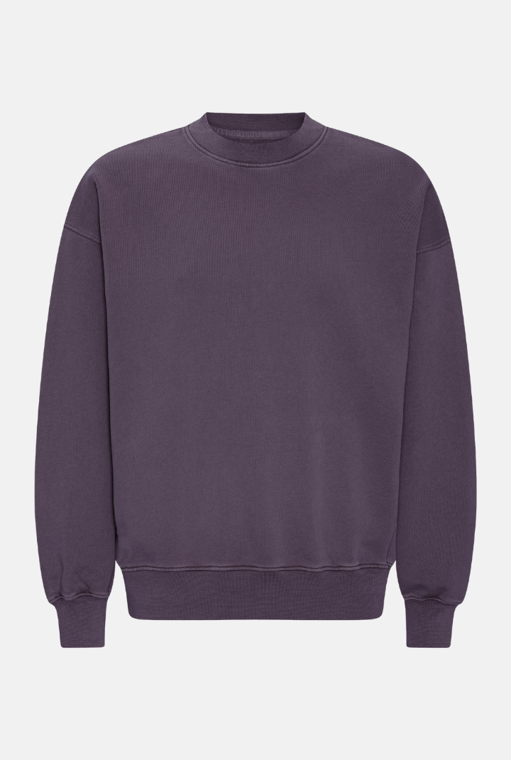 Sweater Organic Oversized Crew - faded grape