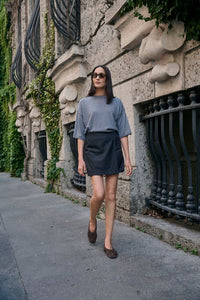Rok Malodi Mini - Grey Melange Pinstripe