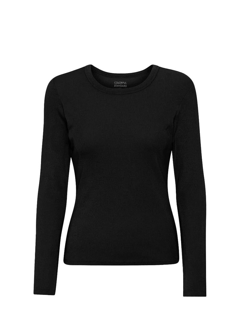 Shirt Organic Rib LS - deep black