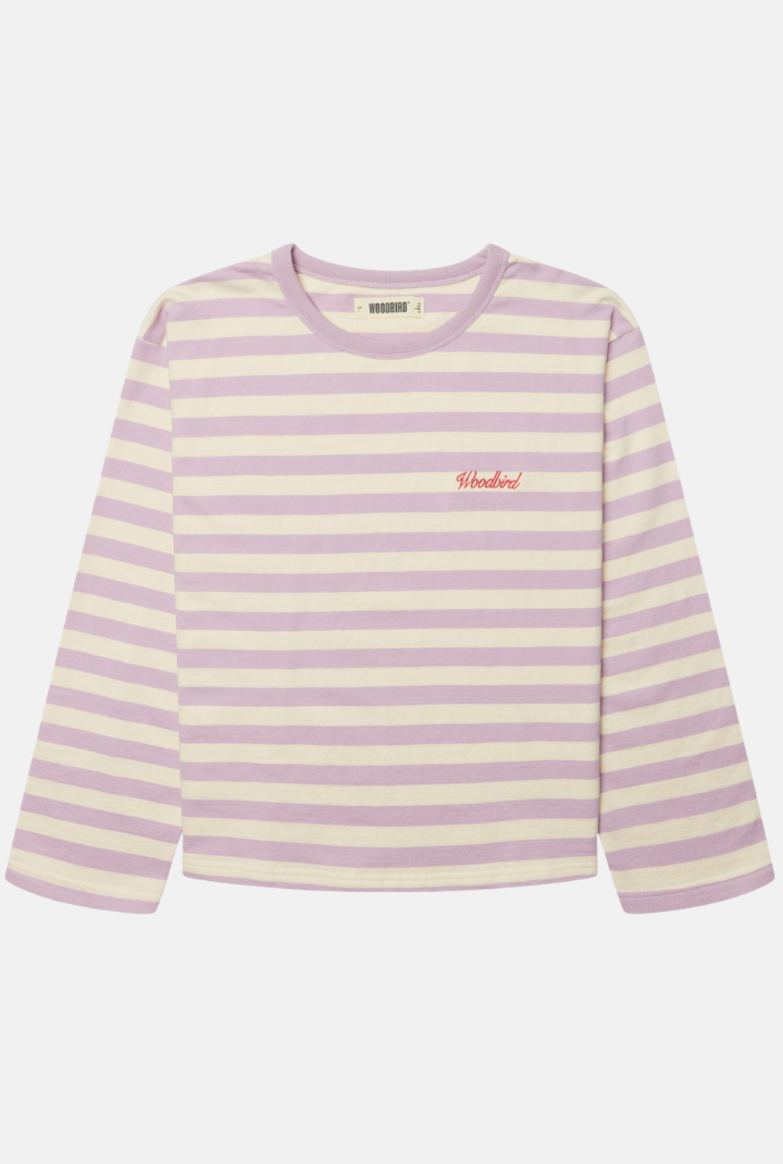 Shirt Joul Wide Sleeve Stripe - white-pink