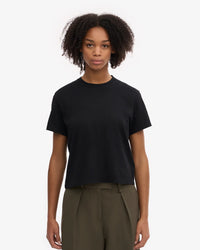 T-shirt Organic Boxy Crop - deep black