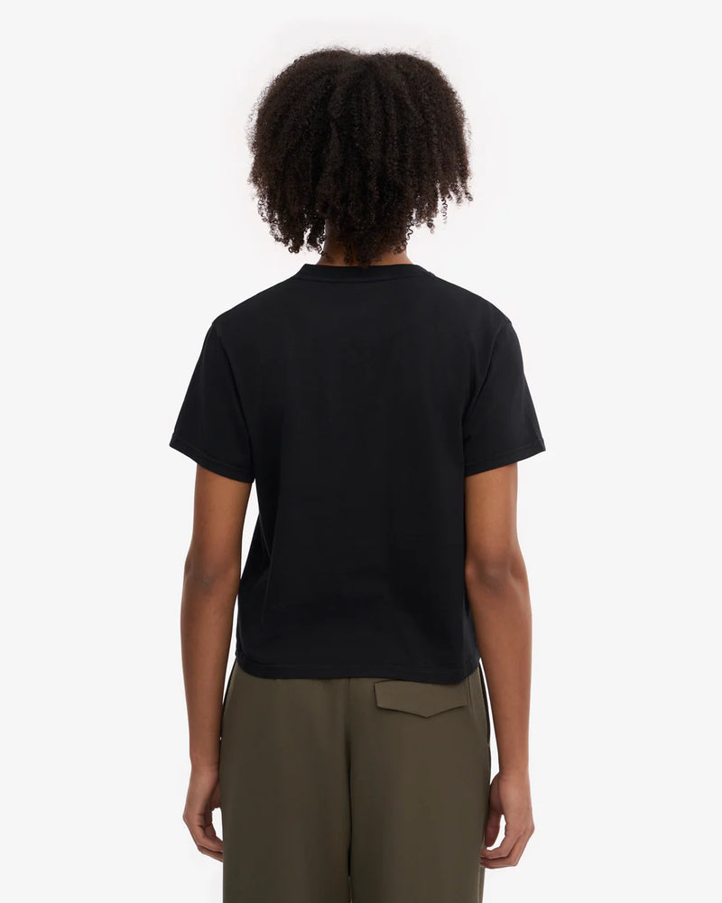 T-shirt Organic Boxy Crop - deep black