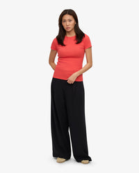 T-shirt Organic Rib SS - red tangerine