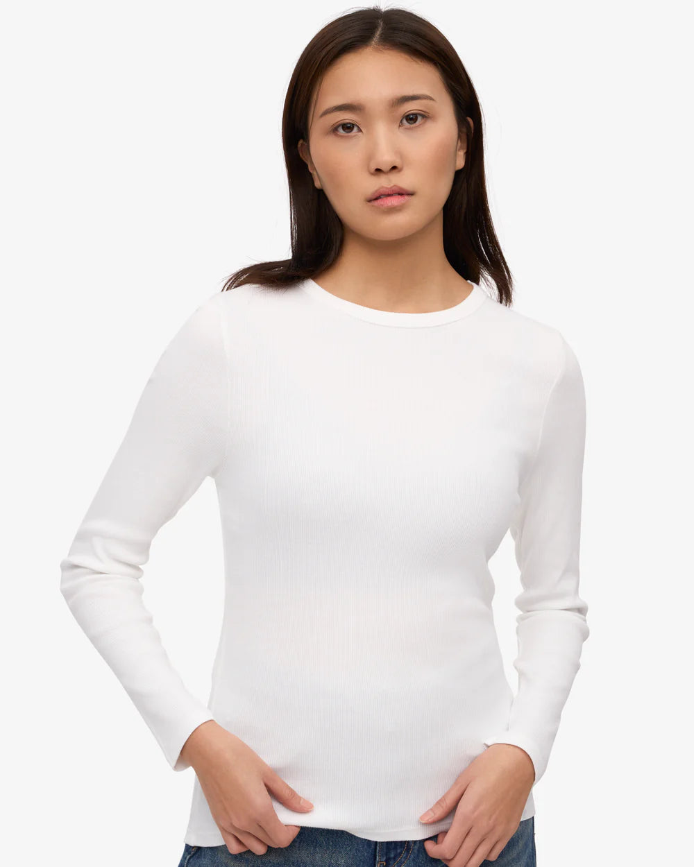 Shirt Organic Rib LS - optical white
