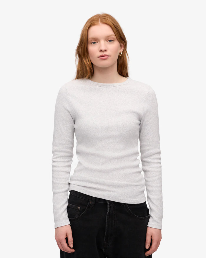 Shirt Organic Rib LS - snow melange