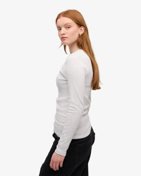 Shirt Organic Rib LS - snow melange