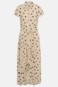 jurk Arjana Maxi - oatmeal wit black dots