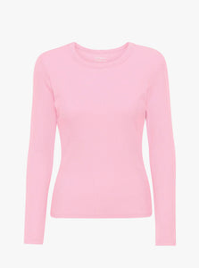 T-shirt Organic Rib LS - roze (flamingo)