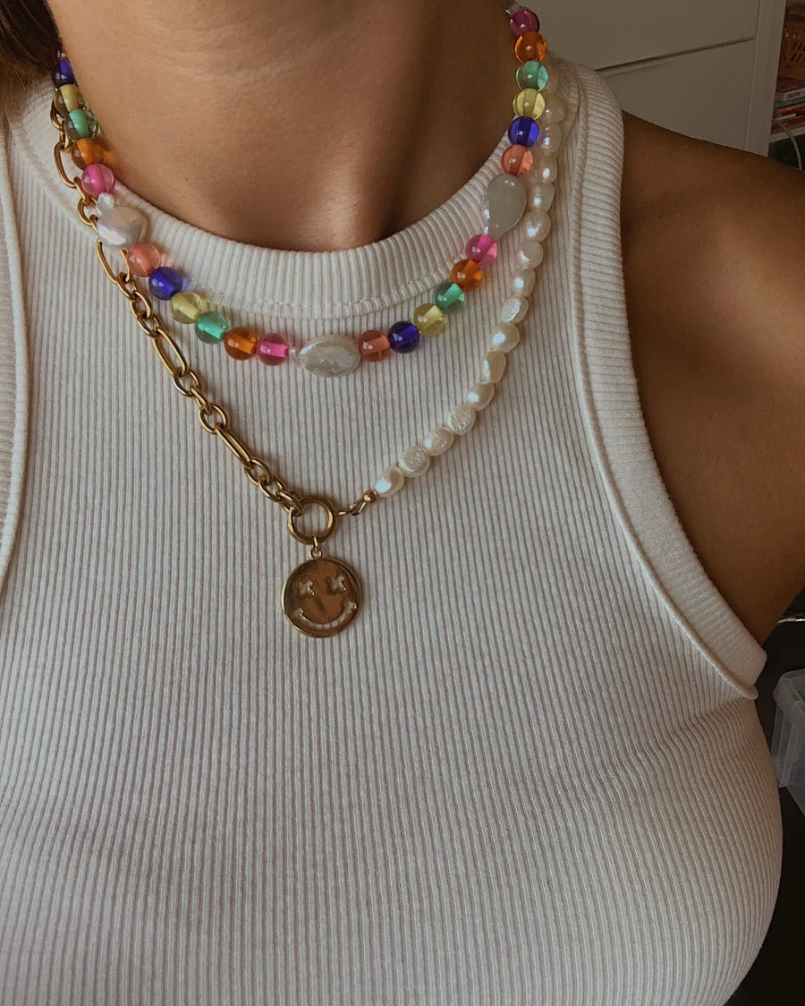 Ketting Bubbelgum With Freshwater Pearls - multi/wit