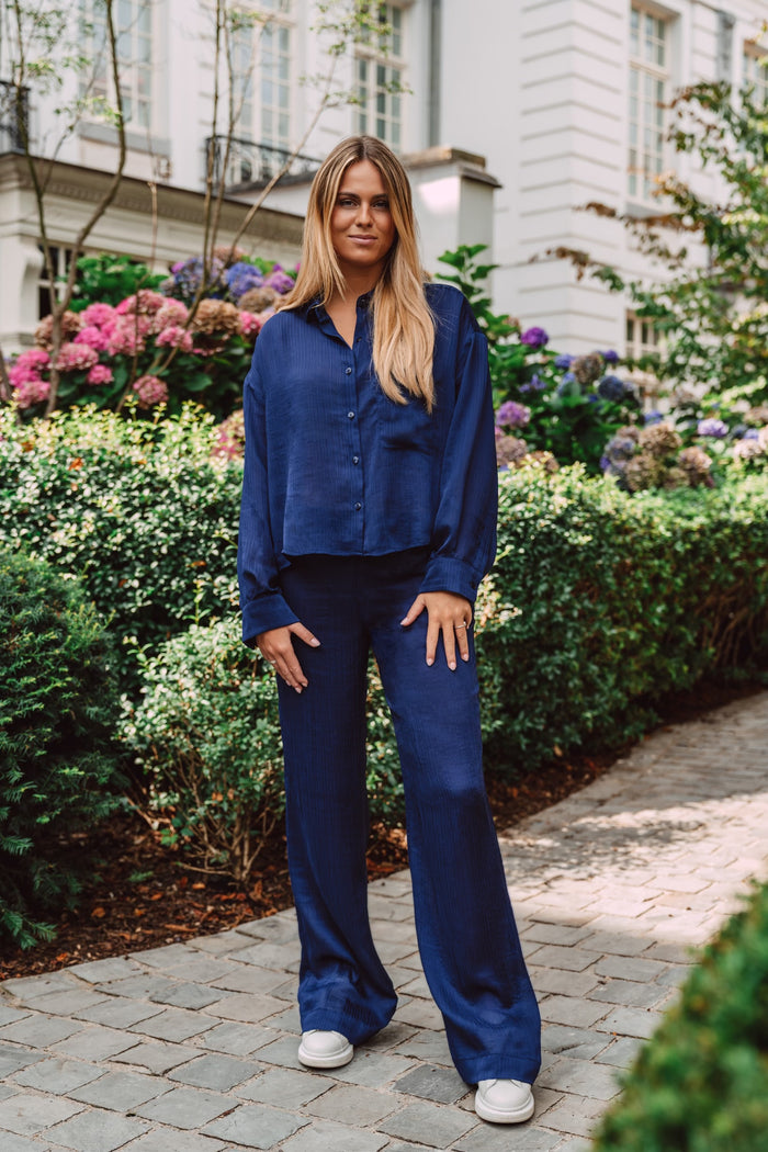 One By Two Broek Jane - marineblauw