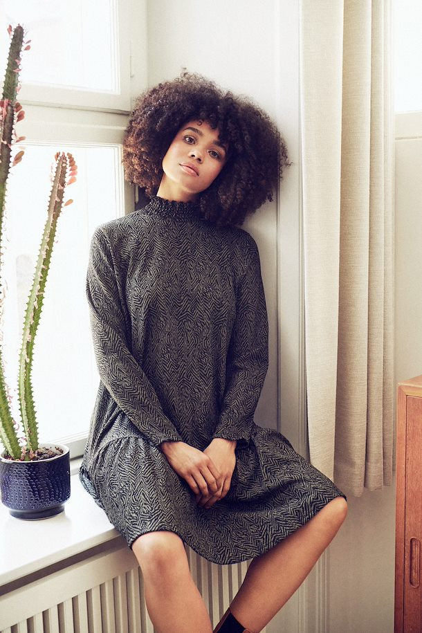 Saint Tropez Jurk Shila - zwart/groen