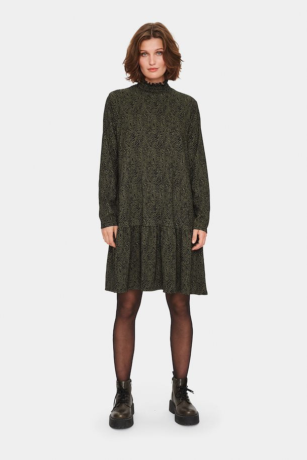 Saint Tropez Jurk Shila - zwart/groen