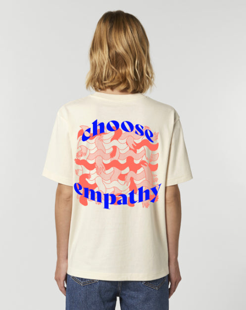 T-shirt Choose Empathy - blauw/koraal