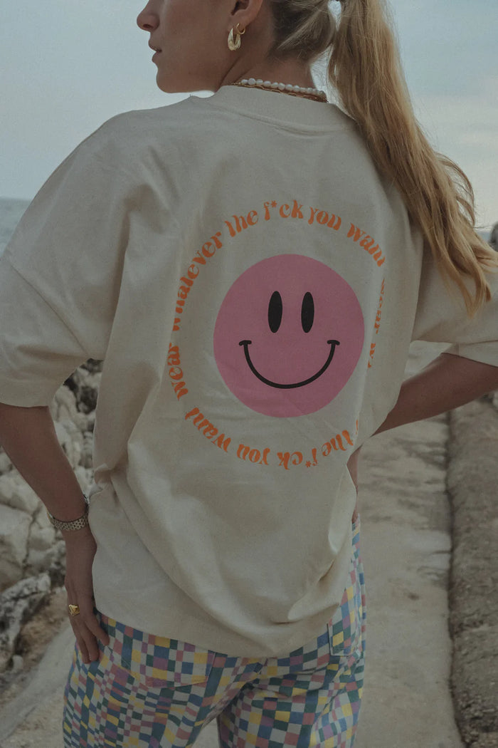 Atelier Jean T-shirt Smiley - roze