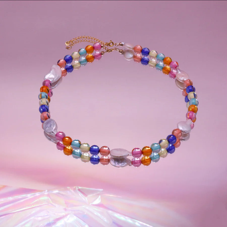 Ketting Bubbelgum With Freshwater Pearls - multi/wit