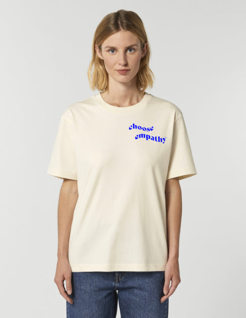 T-shirt Choose Empathy - blauw/koraal