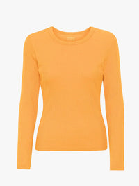 T-shirt Organic Rib LS - oranje (sandstone)