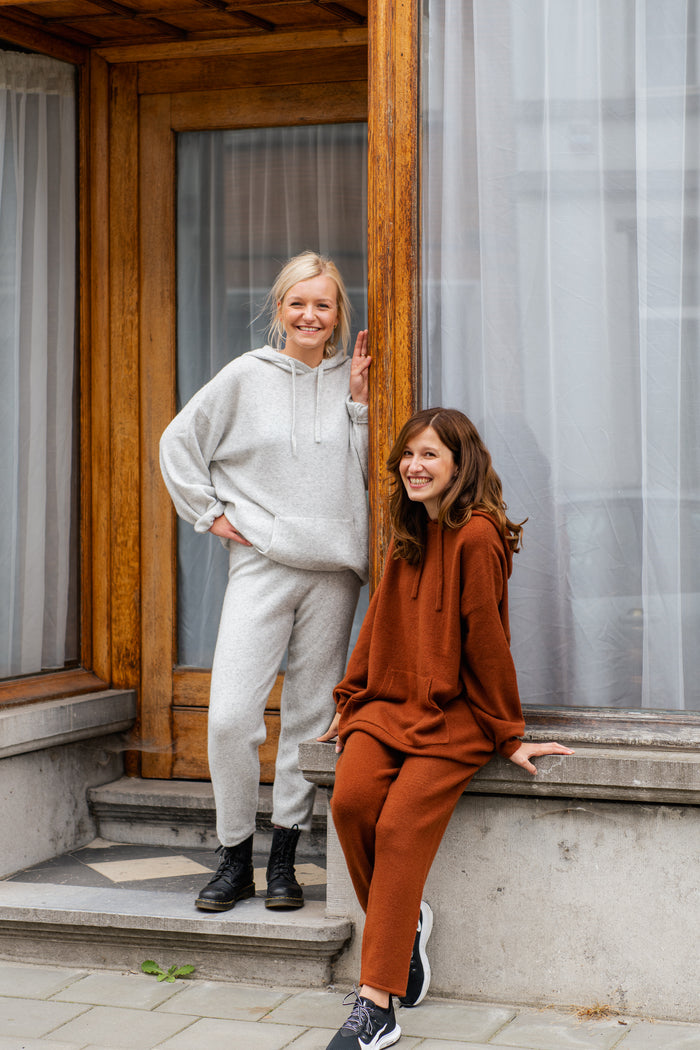 American Vintage Broek Domy - lichtgrijs