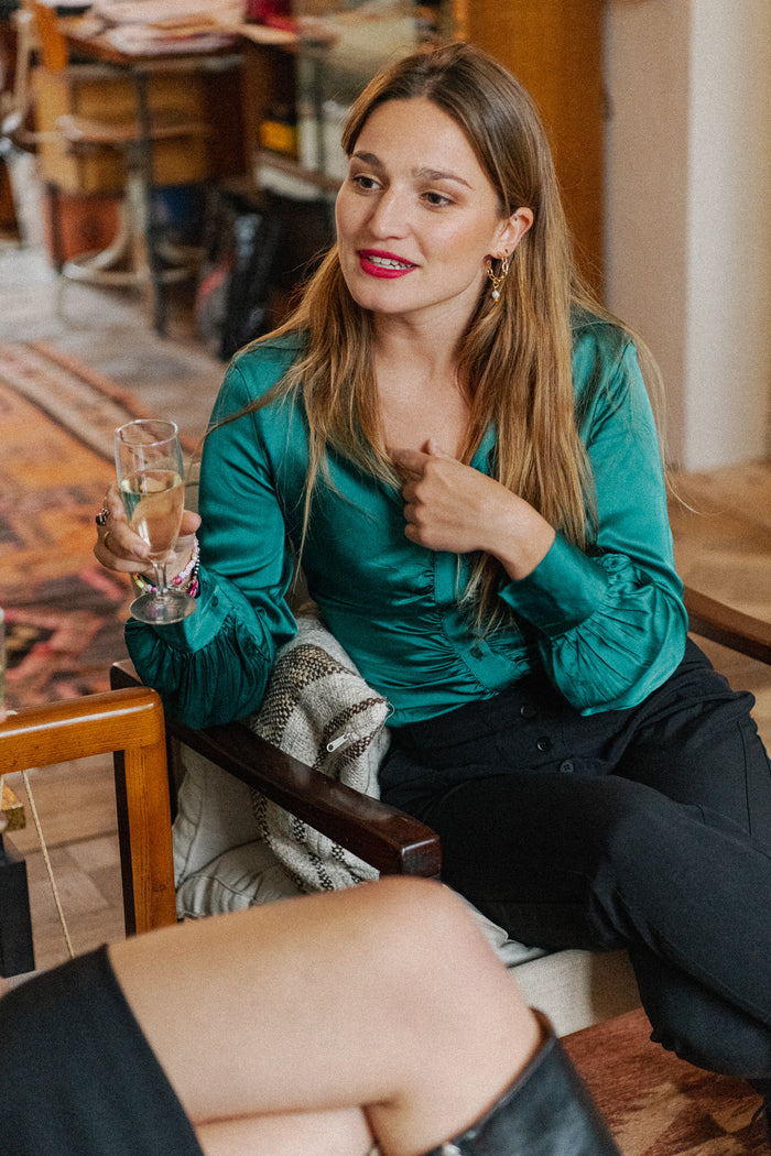 Catwalk Junkie Blouse Maya - donkergroen