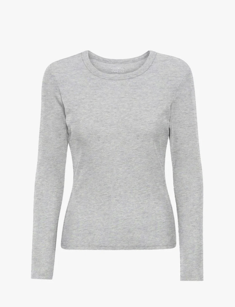 Shirt Organic Rib LS - heather grey