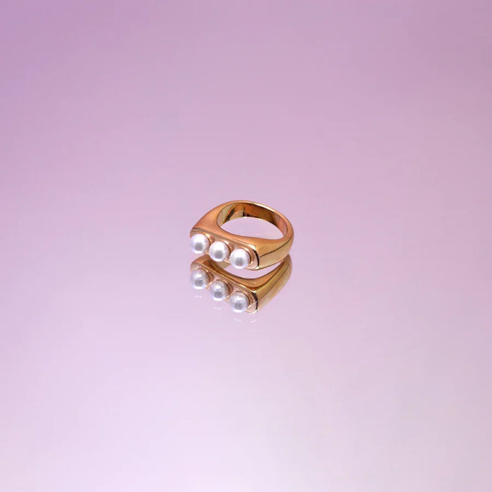 Atelier Jean ring You Just Need Pearls - goud/wit