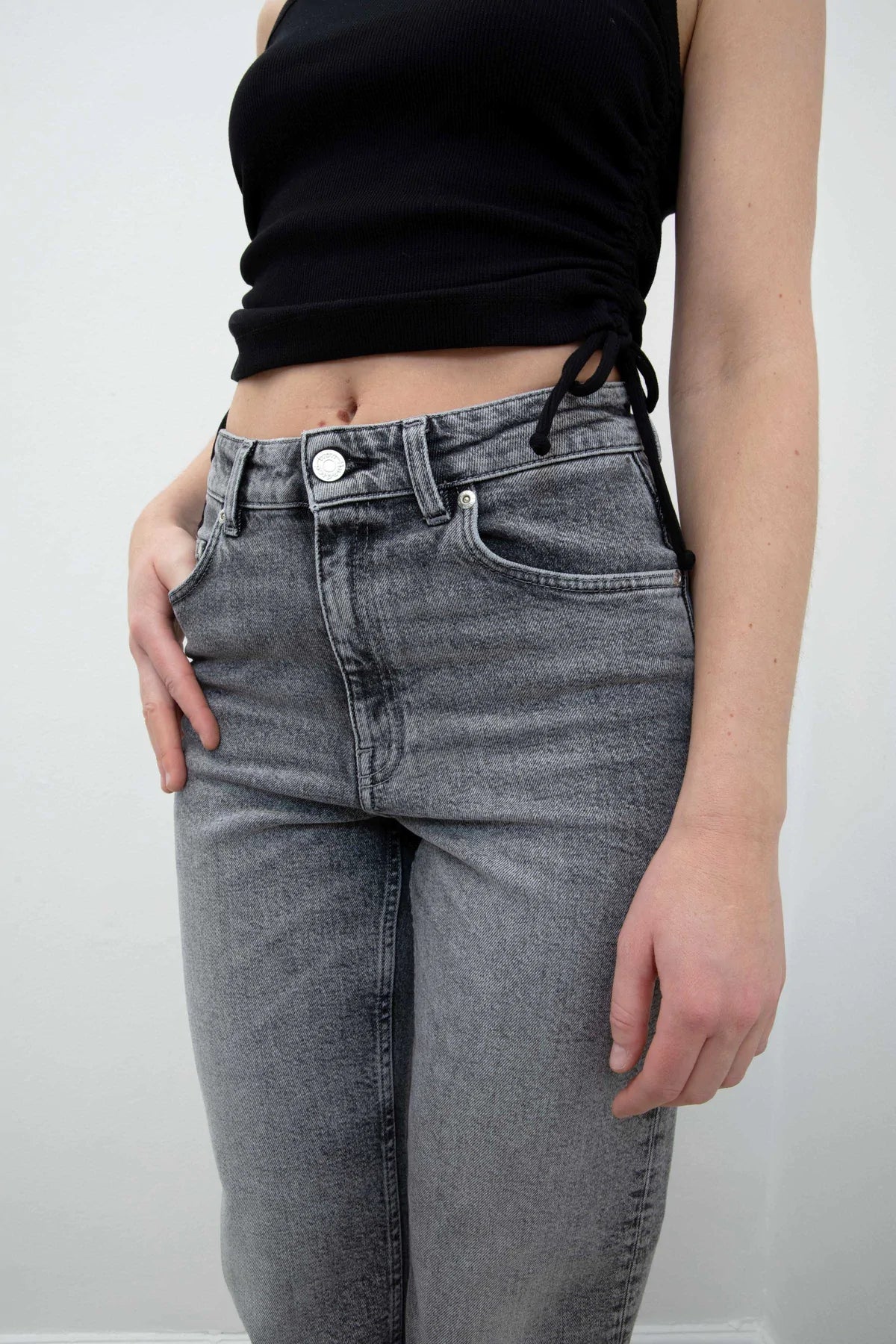Jeans Straight - afgewassen grijs